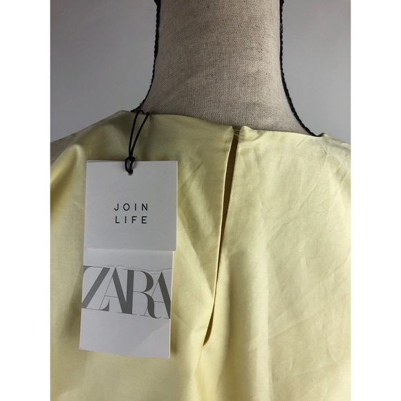 NWT Zara Yellow Cotton Crop Top size S Small - Picture 3 of 8